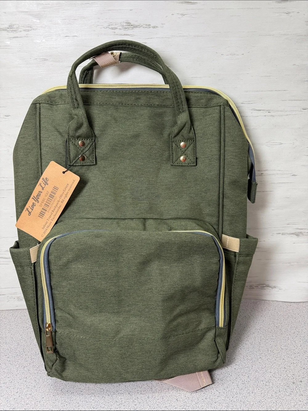 Casual Olive Green Canvas Backpack - infant travel backpack